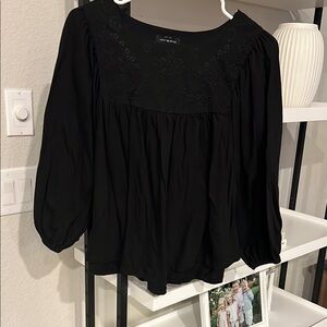 Black Embroidered Women’s Top